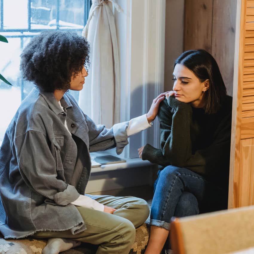 woman who will always have your back telling her friend the truth kindly