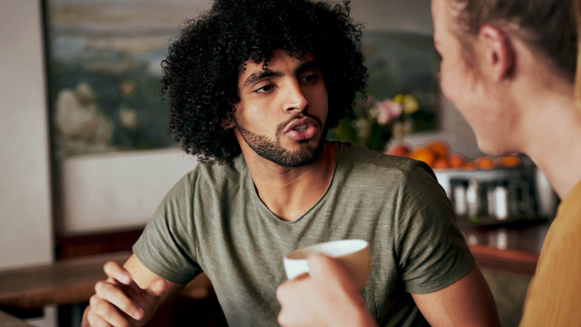 upset man shutting down criticism arguing