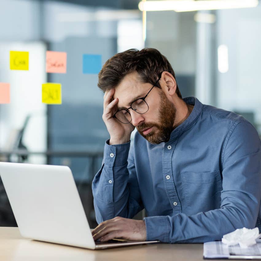 overworked man who wants to leave job