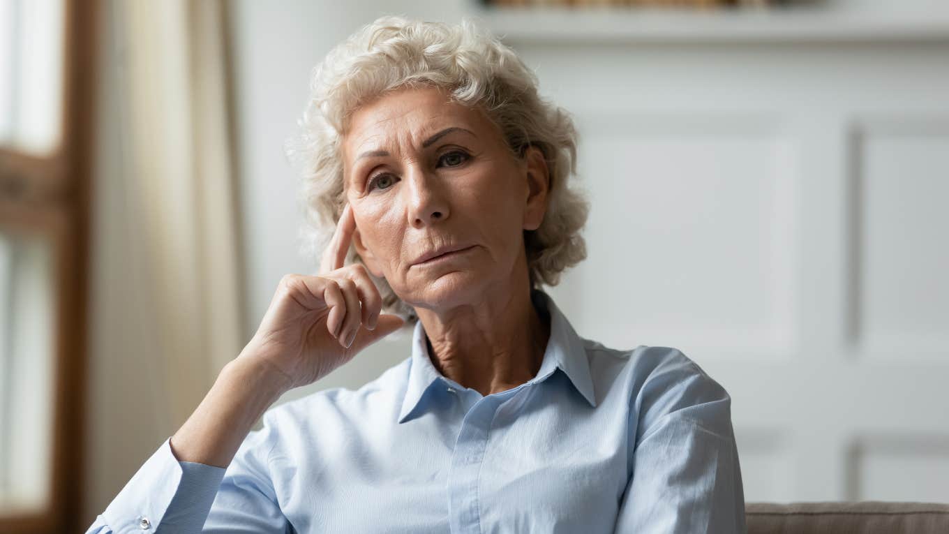 Reasons People Who Lose Interest In Talking To Friends As They Get Older Usually Have older woman sitting alone not wanting to talk to friends