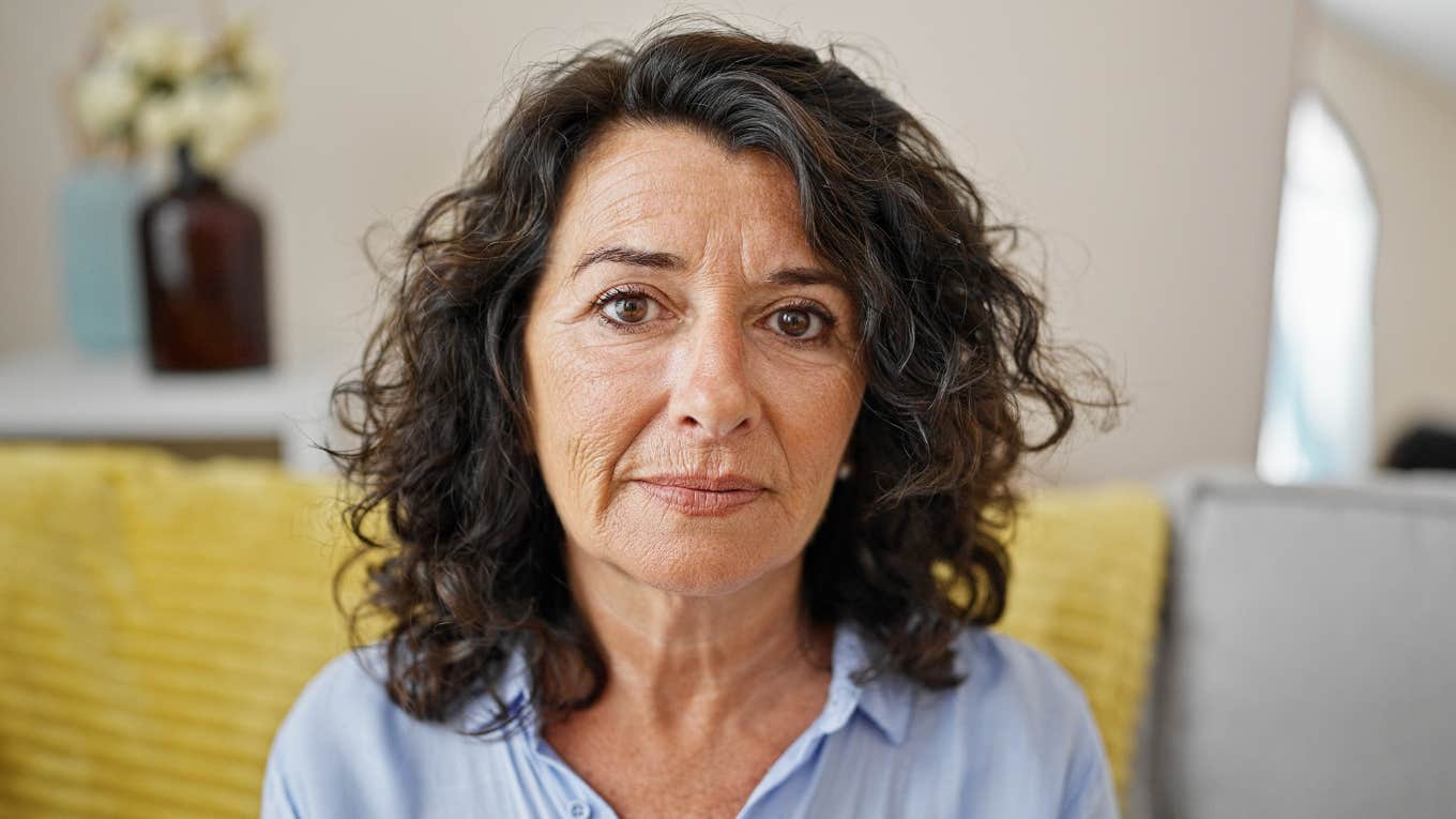 stressed older woman unable to find time to shower
