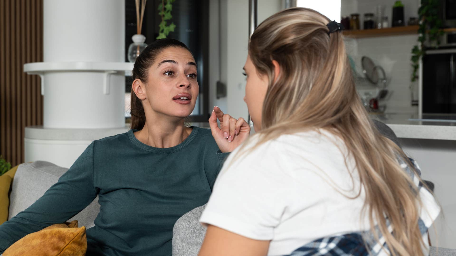 woman complaining and yelling to friend in conversation