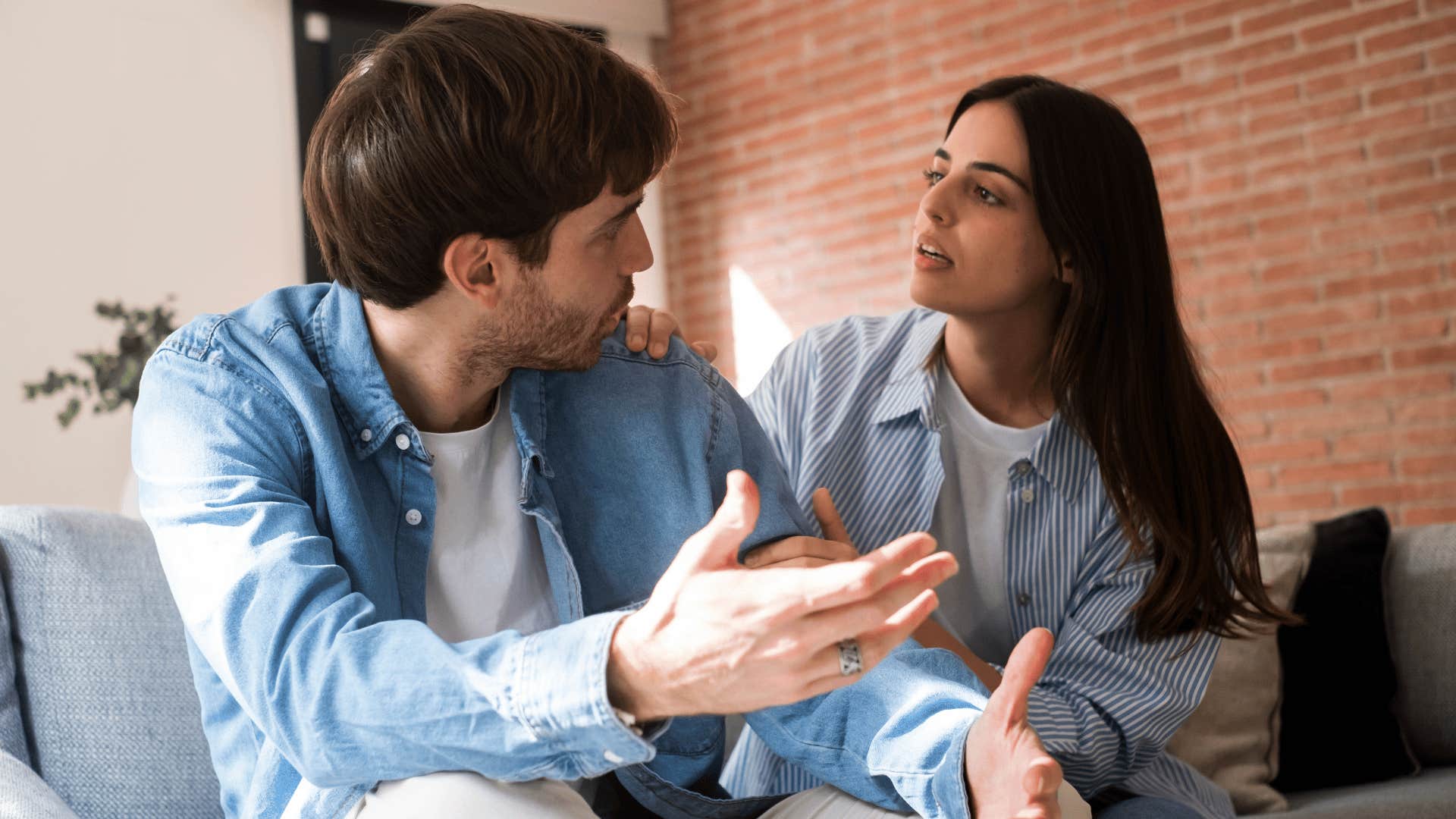 husband who is annoyed easily argues with his wife