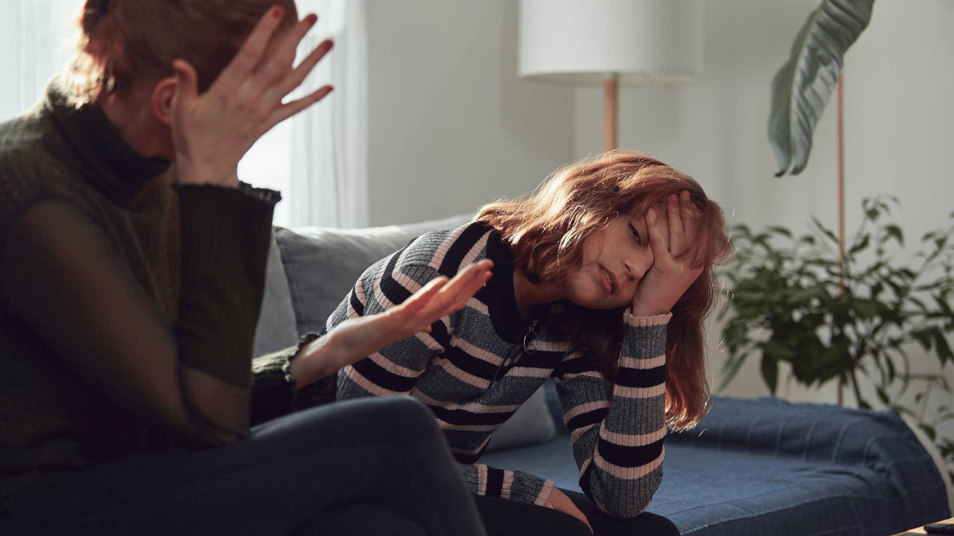 woman looking frustrated after selfishly asking for help