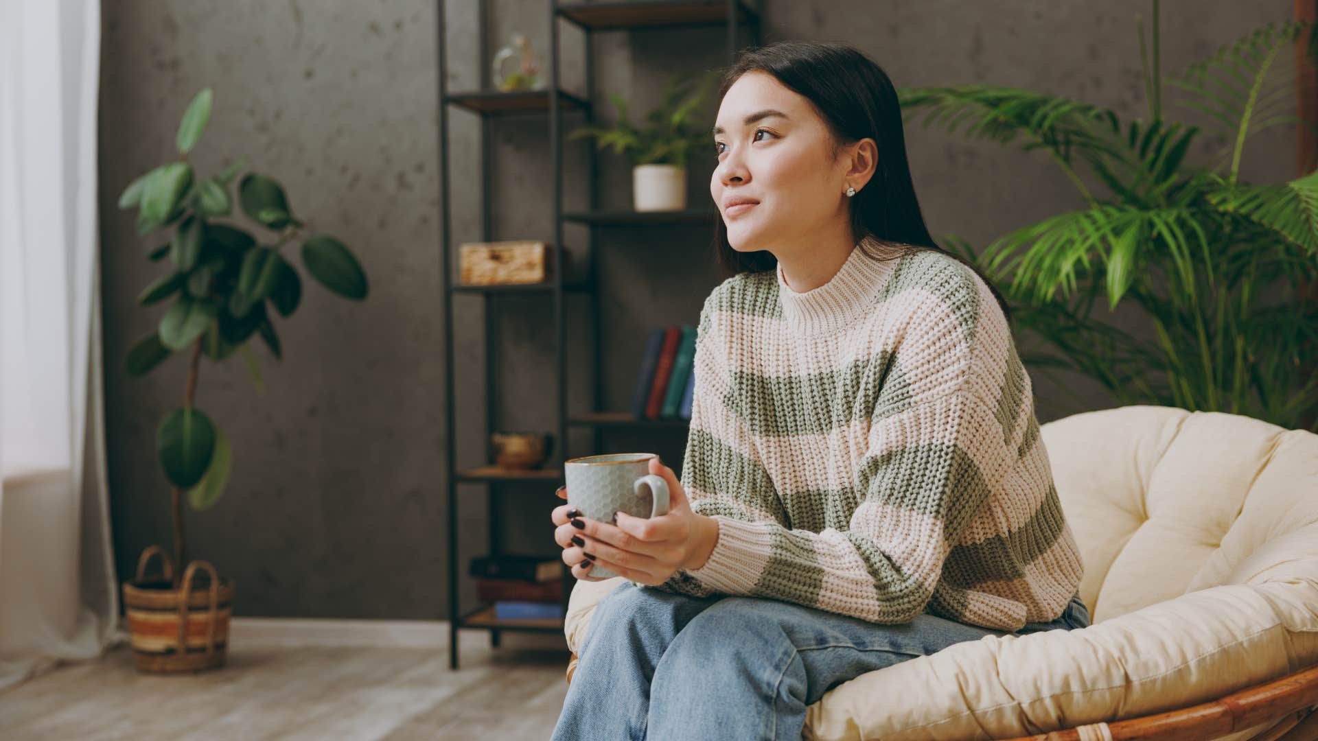 woman enjoying being alone