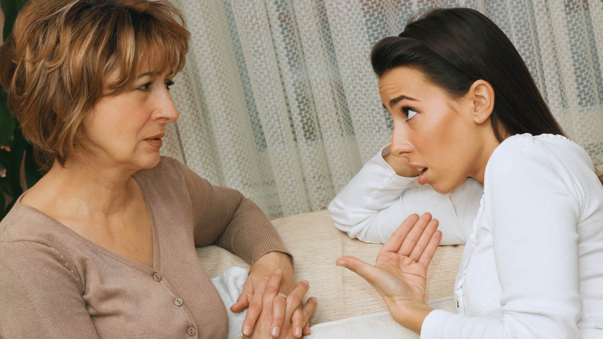 woman whose emotionally constipated daughter doesn't show her empathy