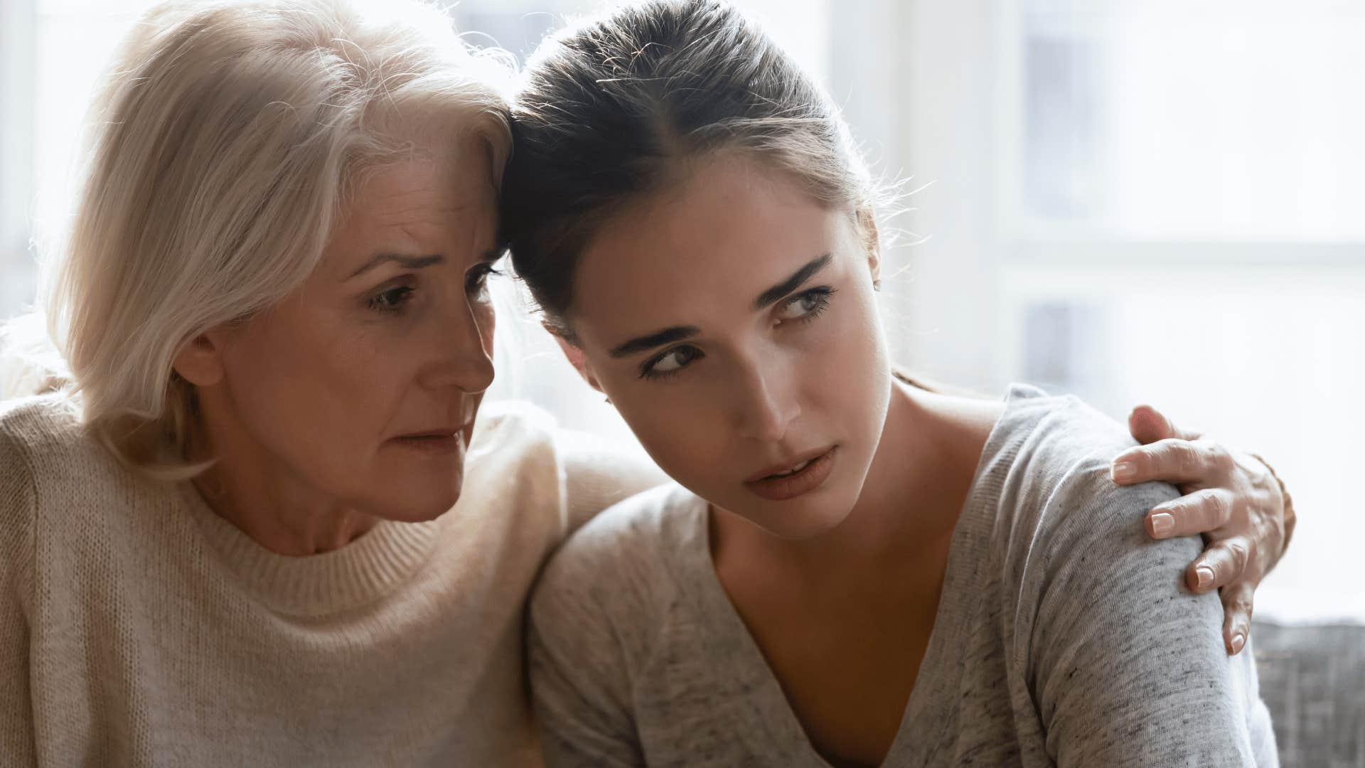 woman whose emotionally constipated daughter downplays her past trauma