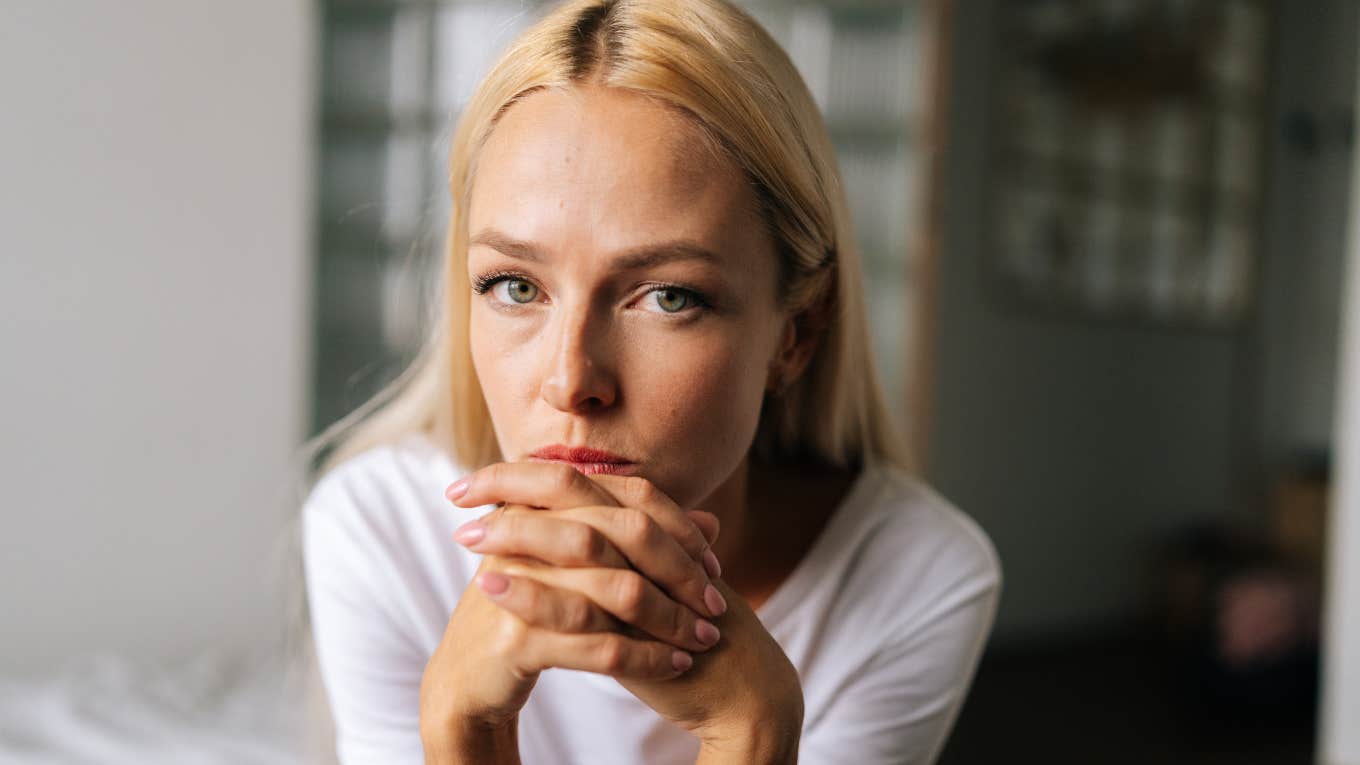 stressed woman stuck in fight or flight mode
