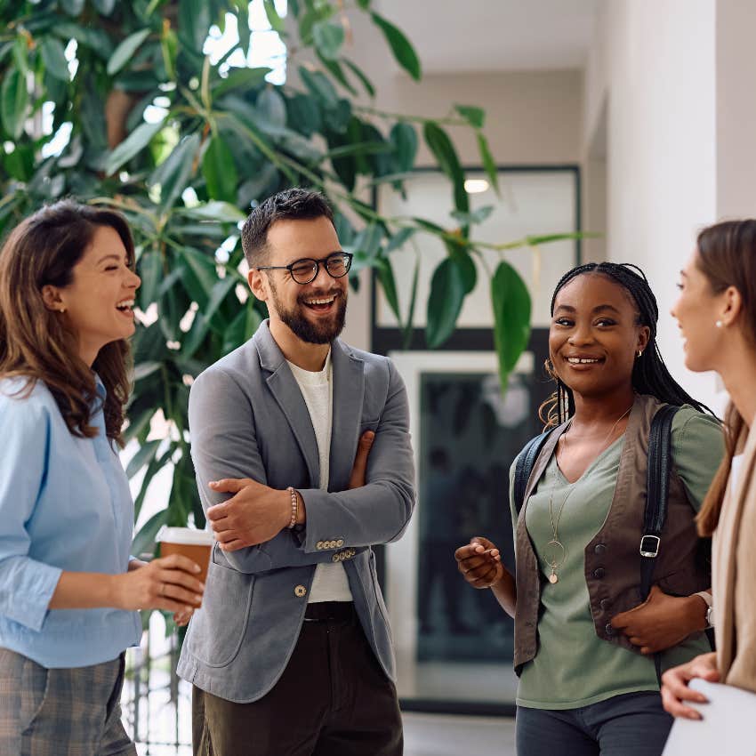 people networking to land a job