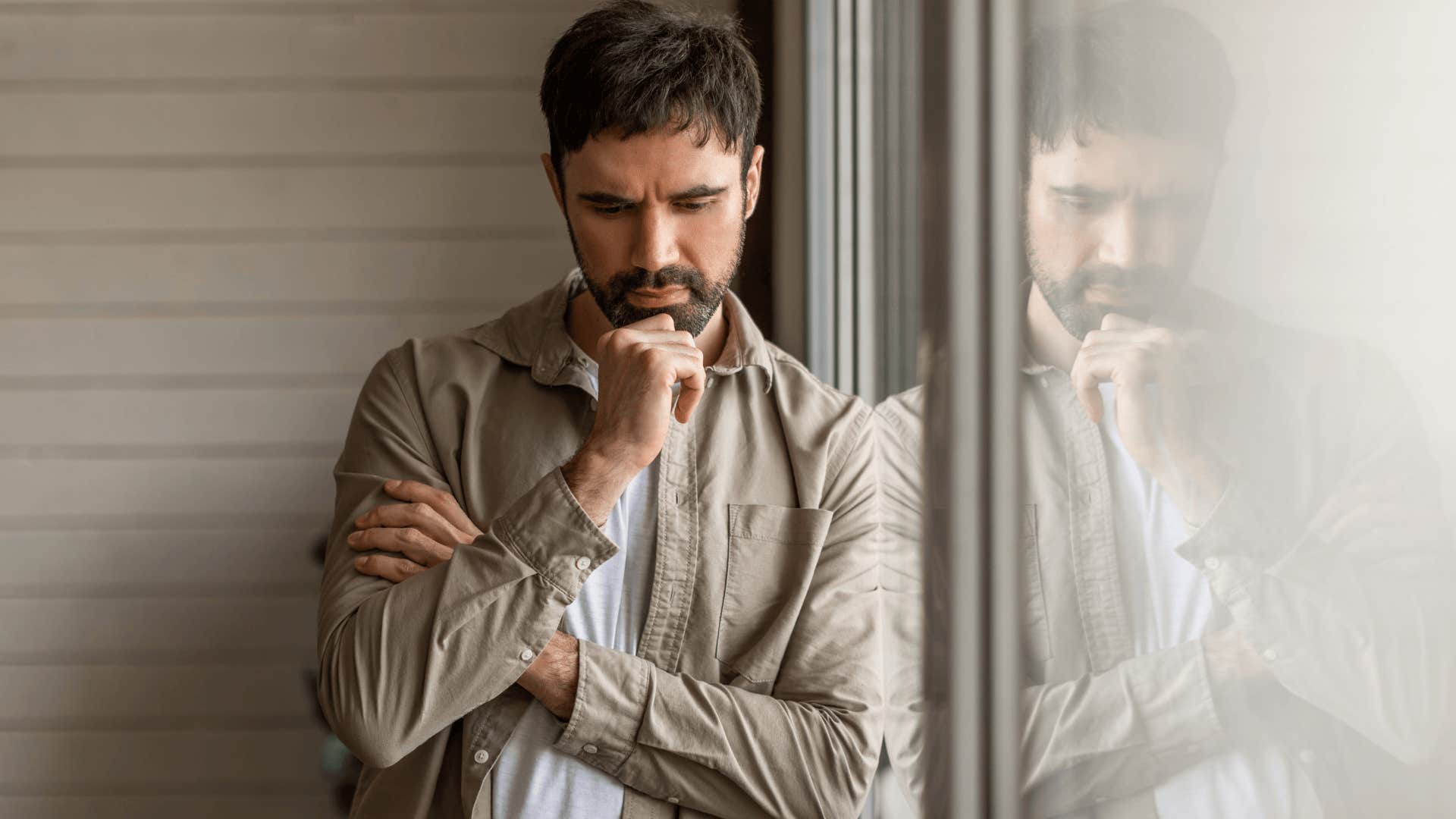 man thinking as strange behavior