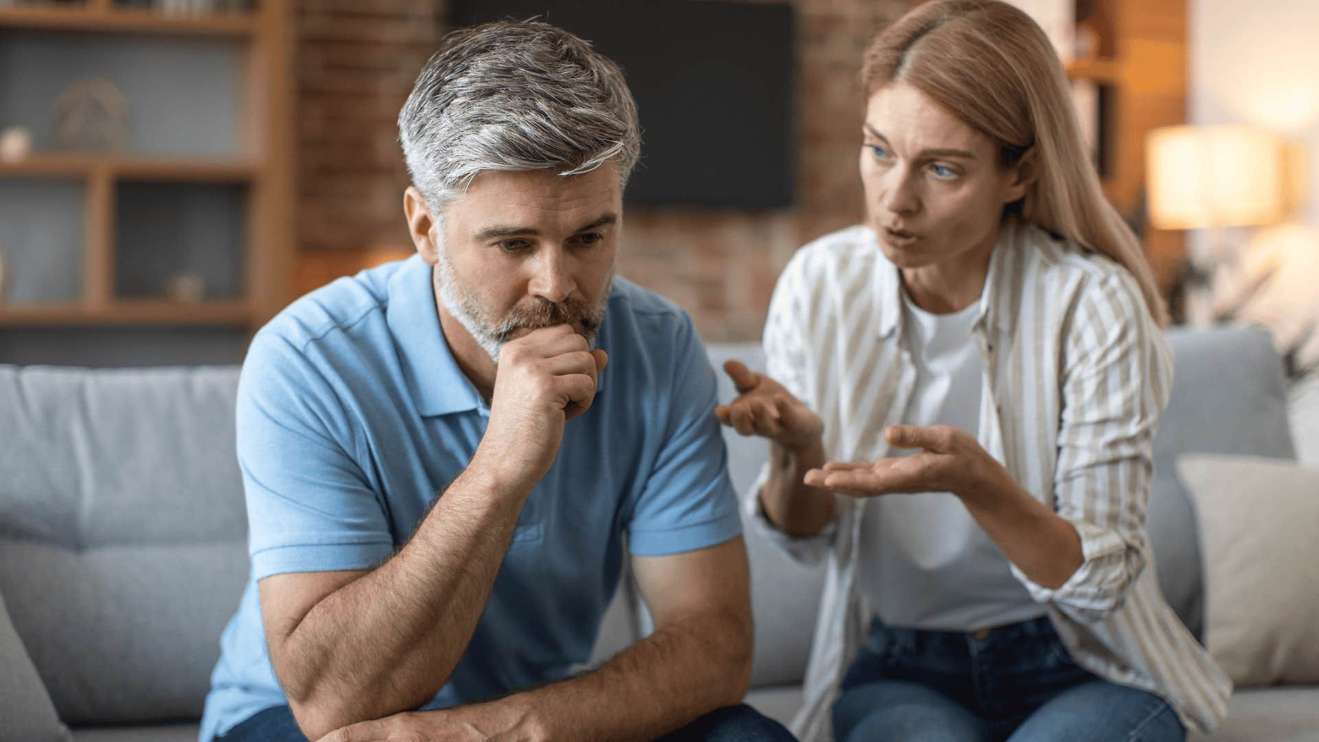 man being yelled at by a woman who is a narcissist in disguise