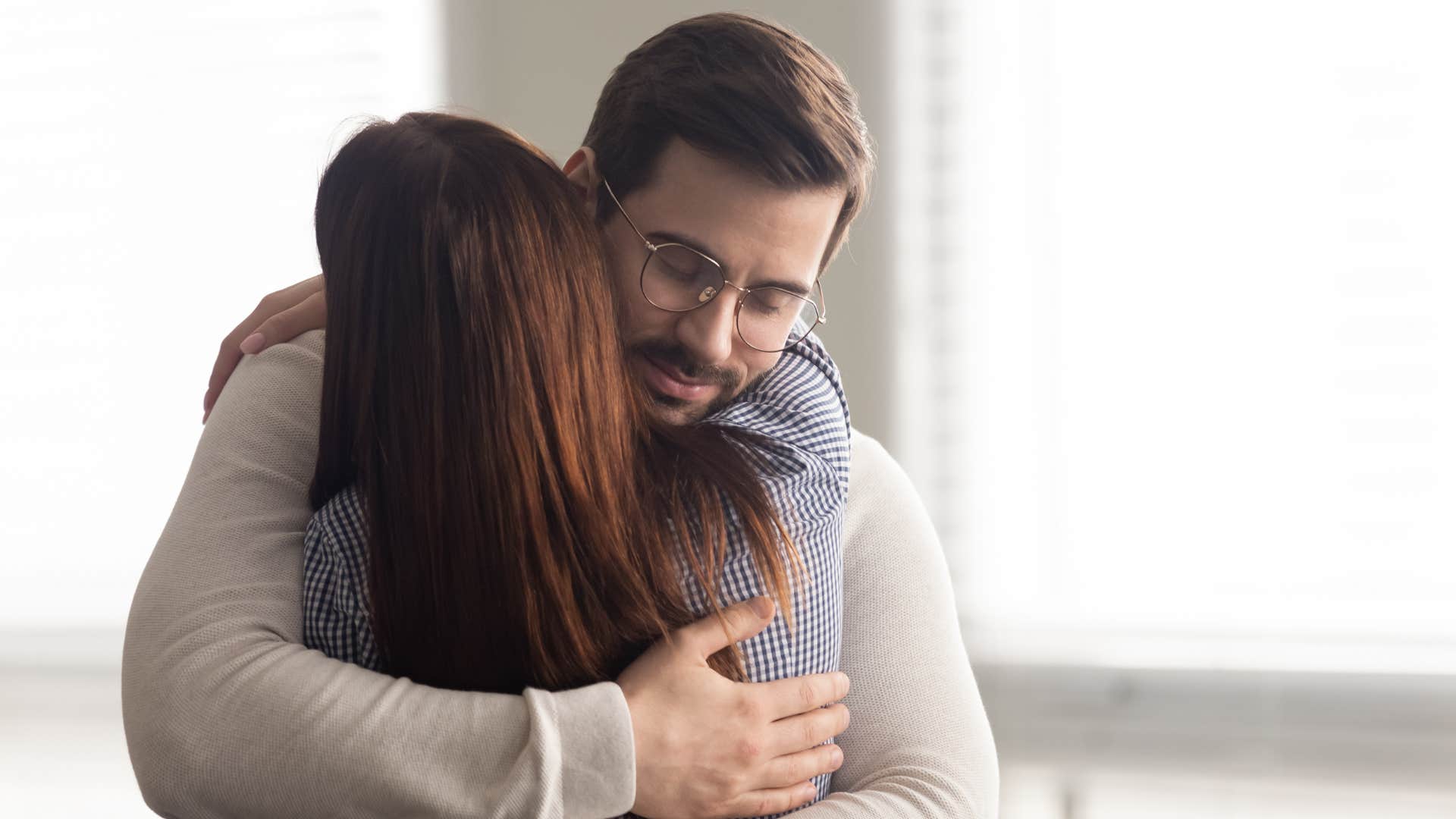 A husband hugs his wife for her selflessness when it comes to making sacrifices for the family