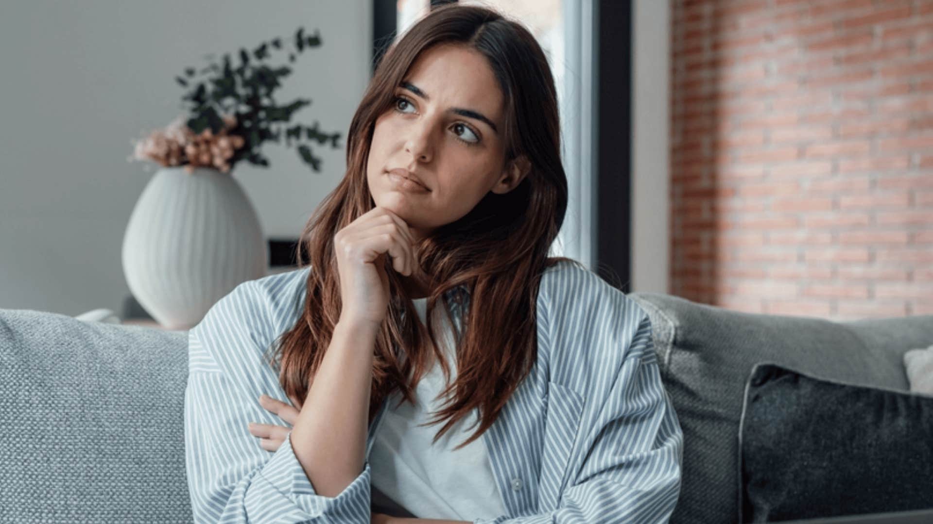 woman trying to be grateful for what she has 