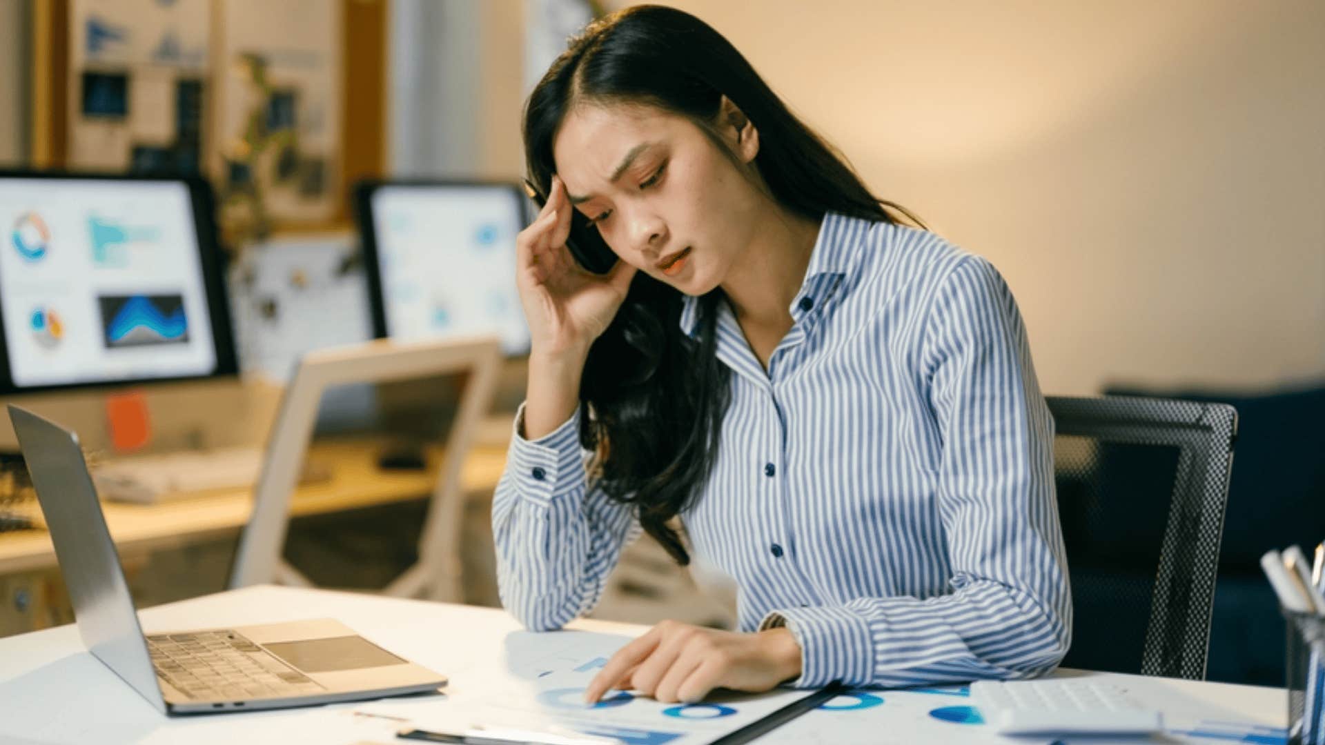 woman working hard without rewards 