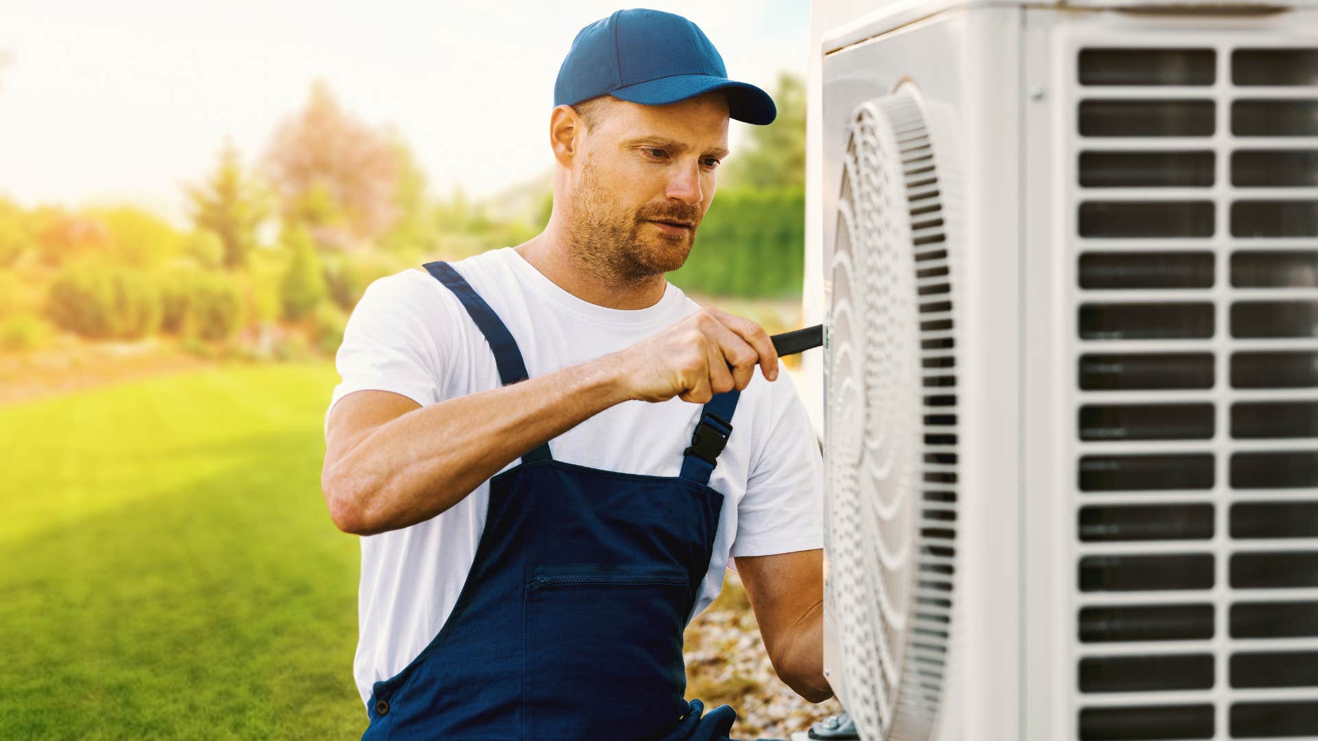 broke man doing home repairs himself