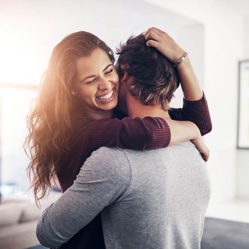 happy couple hugging who are always in love