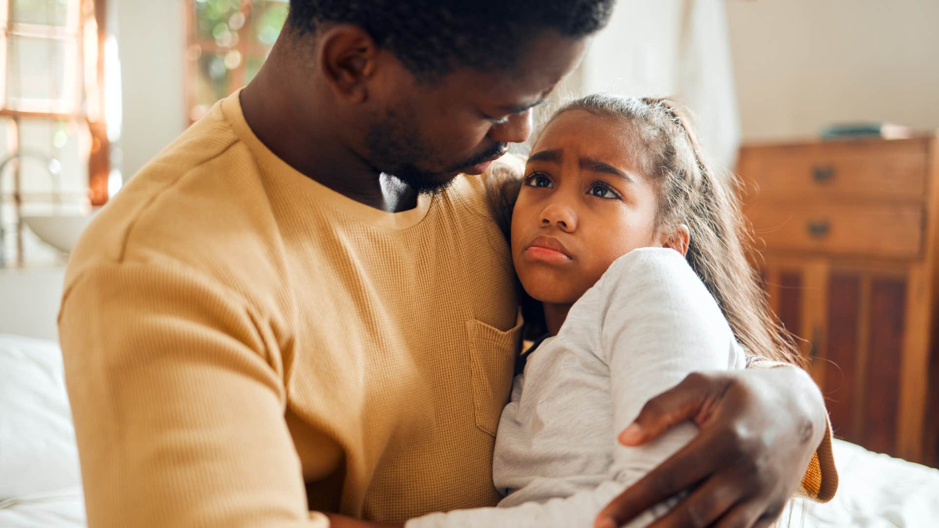 dad talking to daughter in a mature way instead of like a child