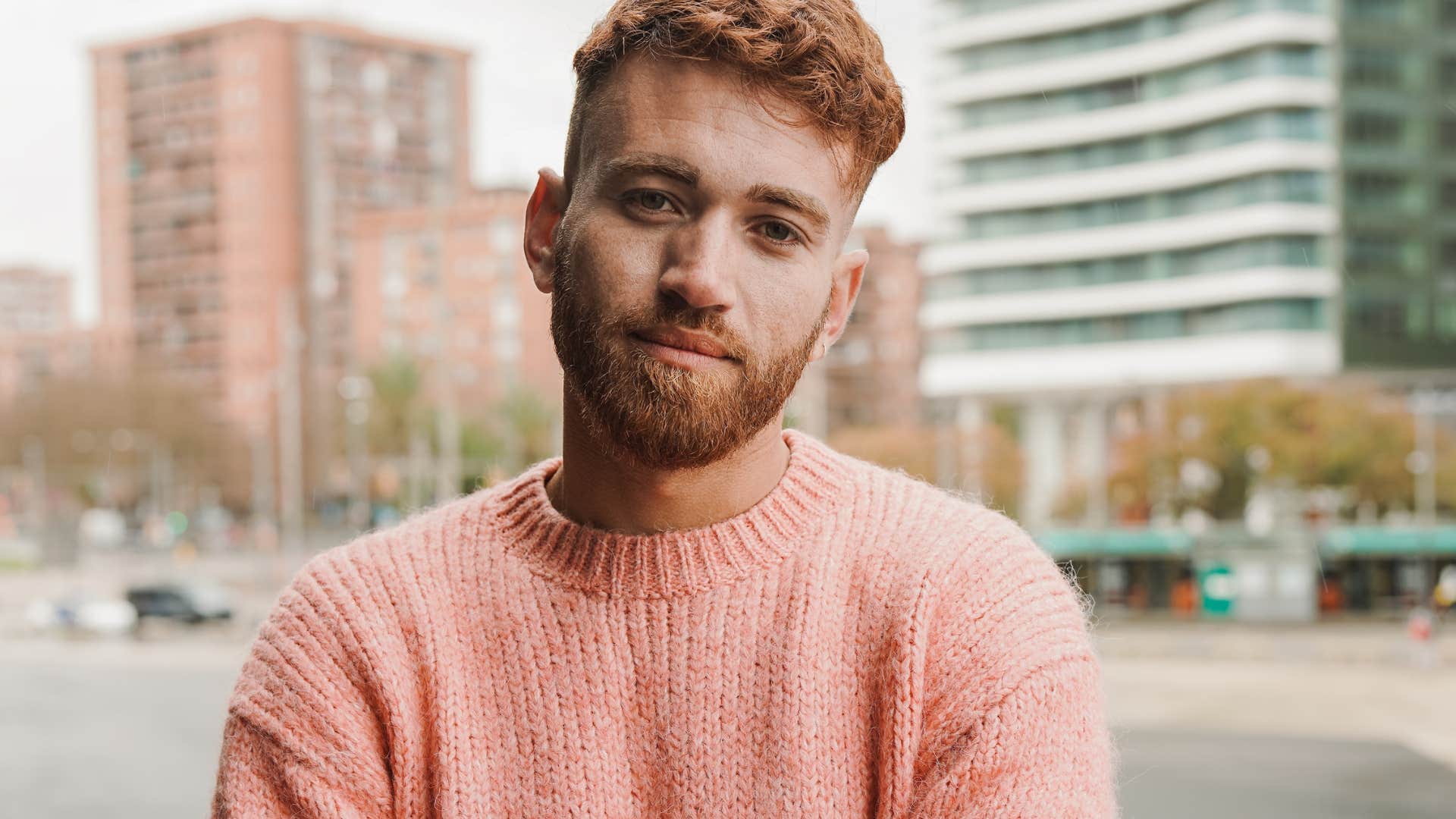 Happy man stopped caring about being strong