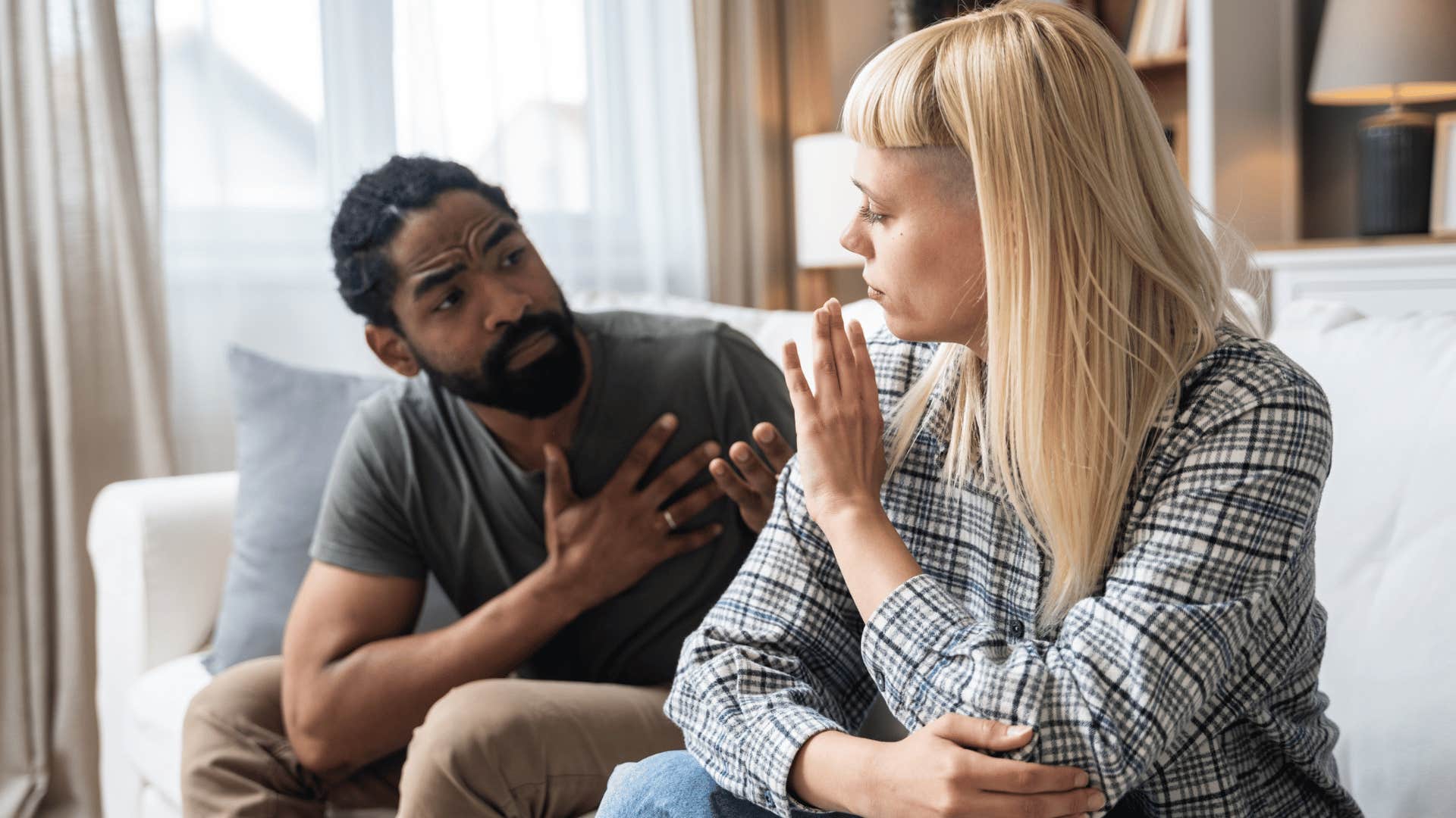 woman fighting with man unable to change him