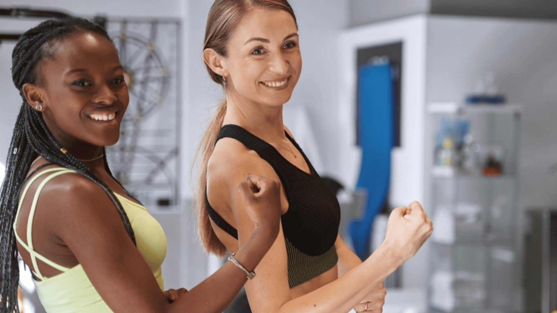 women showing off physical appearance 