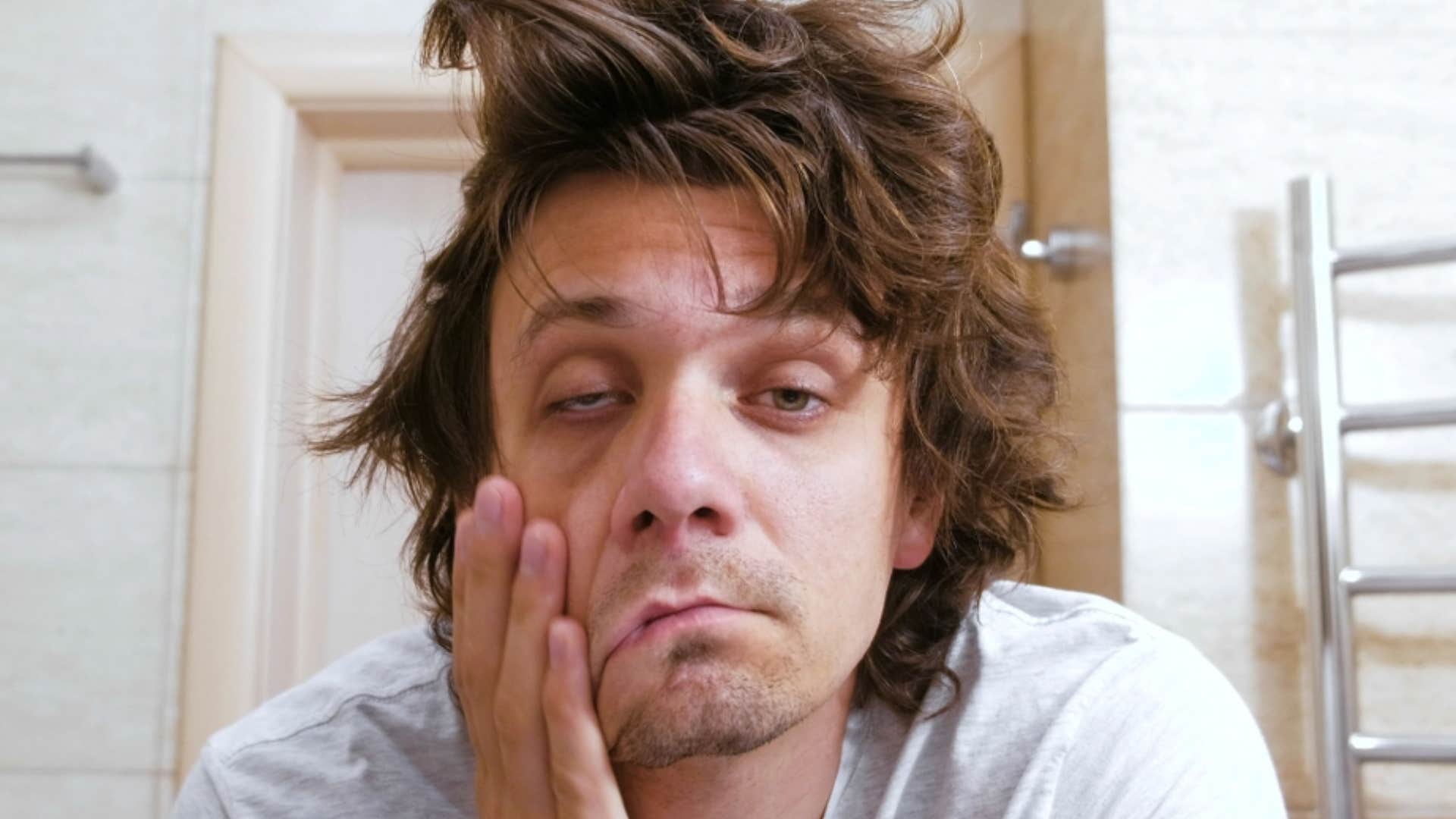 man neglecting self-care