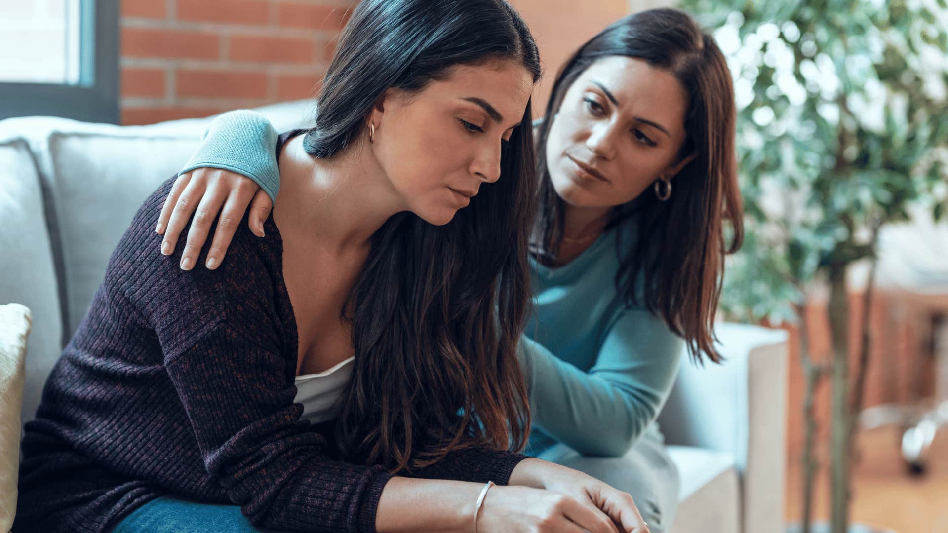 millennial woman seeking a safe space with close friend