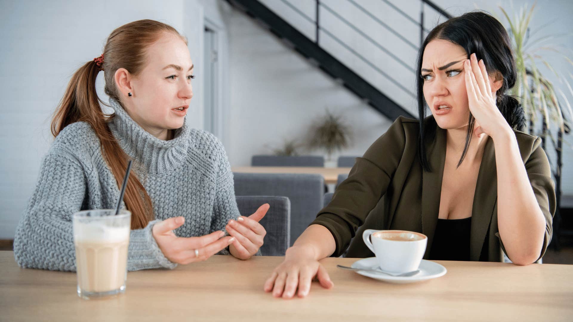 woman ignoring colleagues professional boundaries offending her
