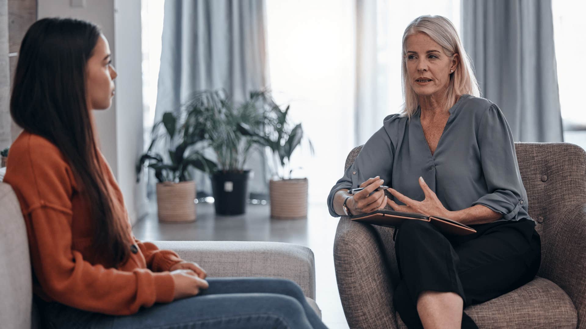 millennial woman seeing a therapist