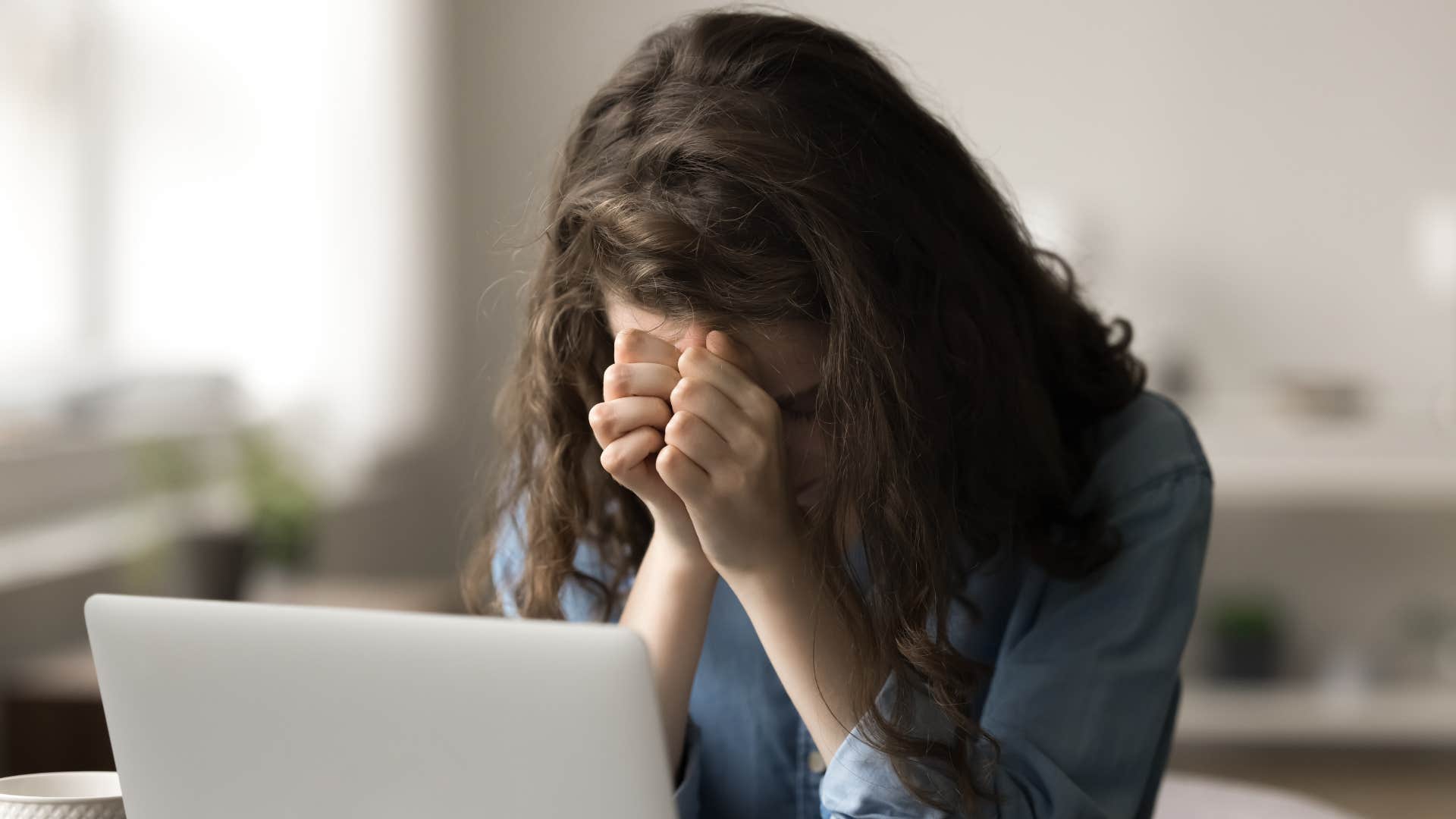 woman with social anxiety imagining embarrassing herself