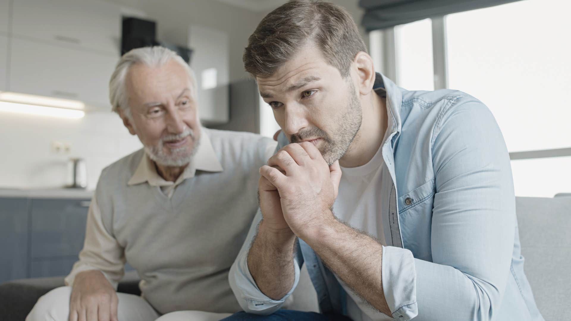 man telling his son about when he was a kid