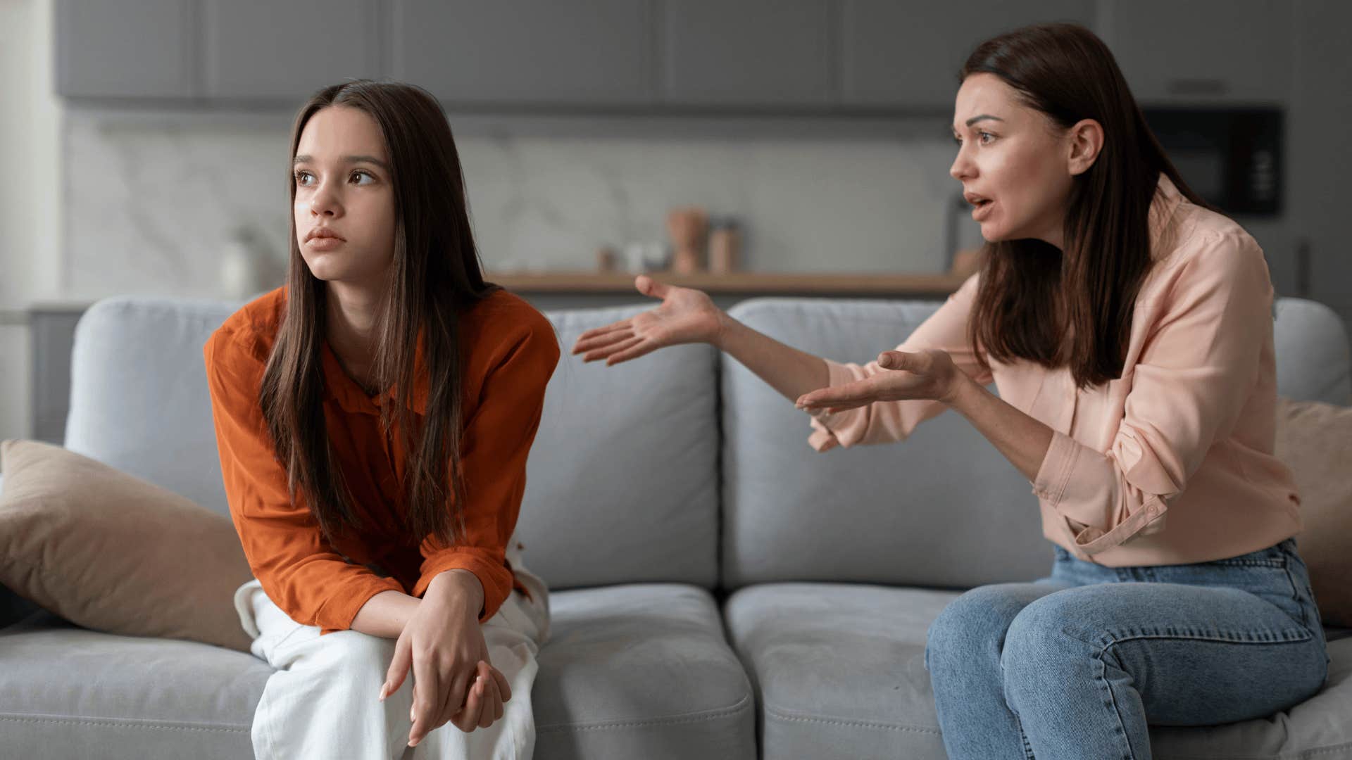 well-meaning mother trying to talk to daughter
