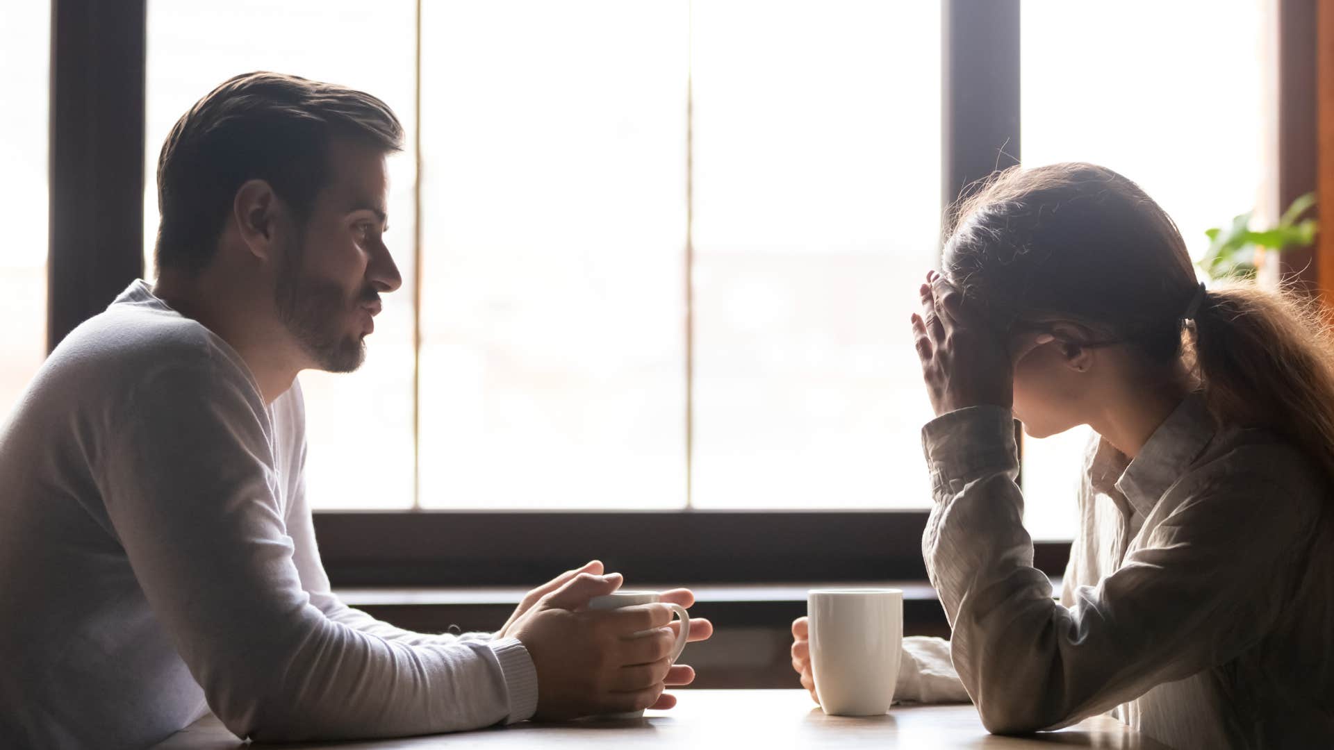 woman setting negative tone that makes man unattracted to her