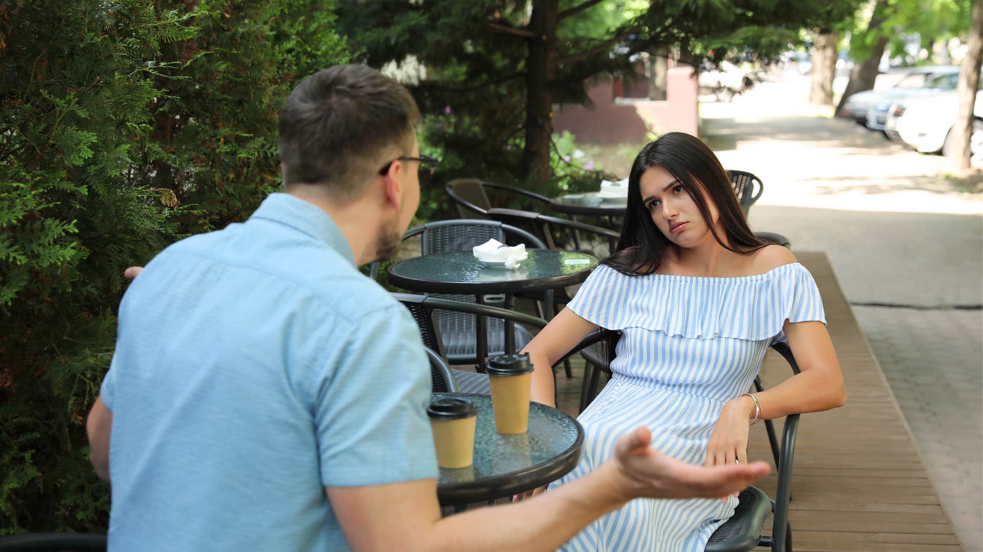 woman speaking in a monotone voice that makes man unattracted to her