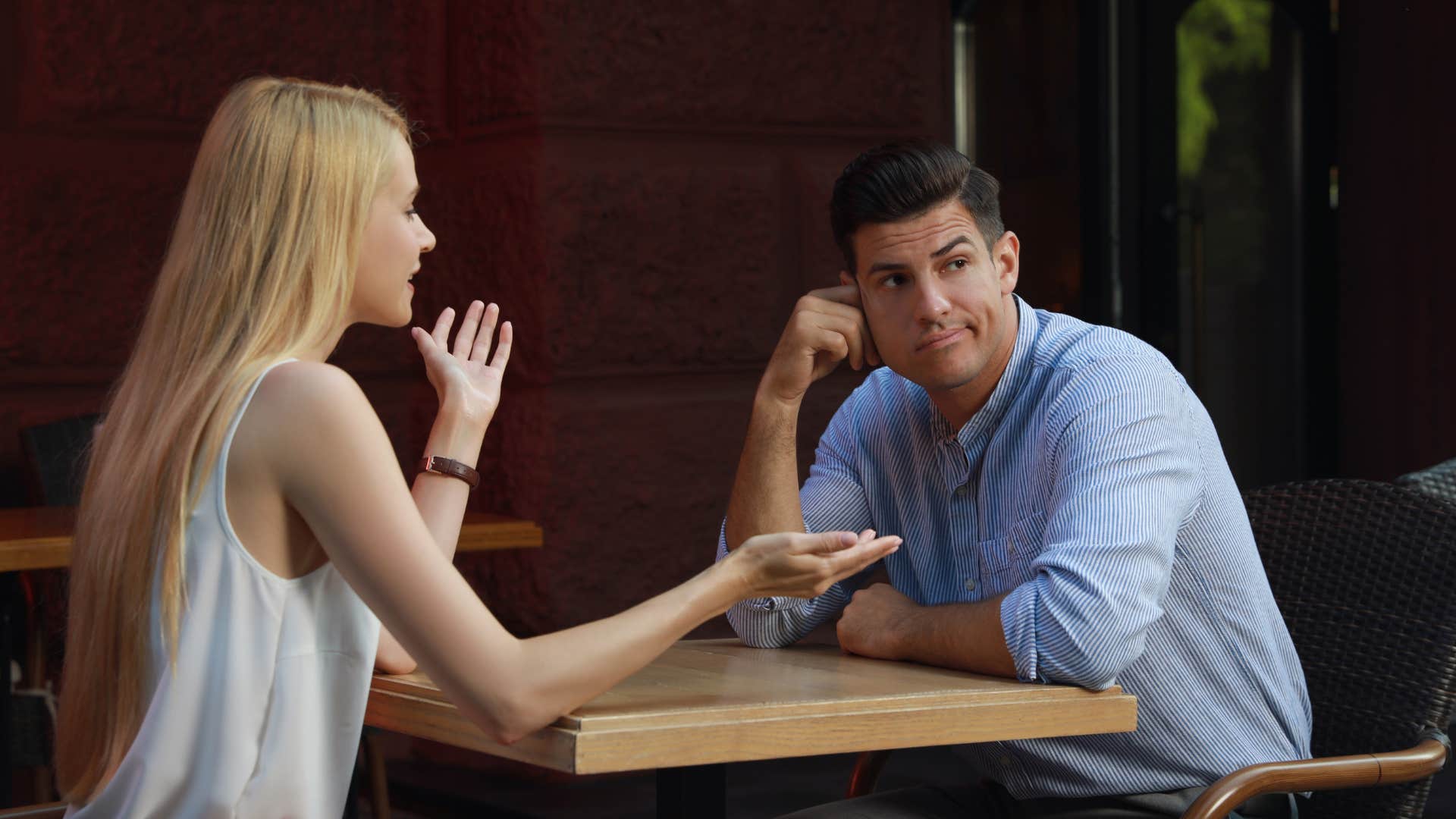 woman using absolutes that makes man unattracted to her