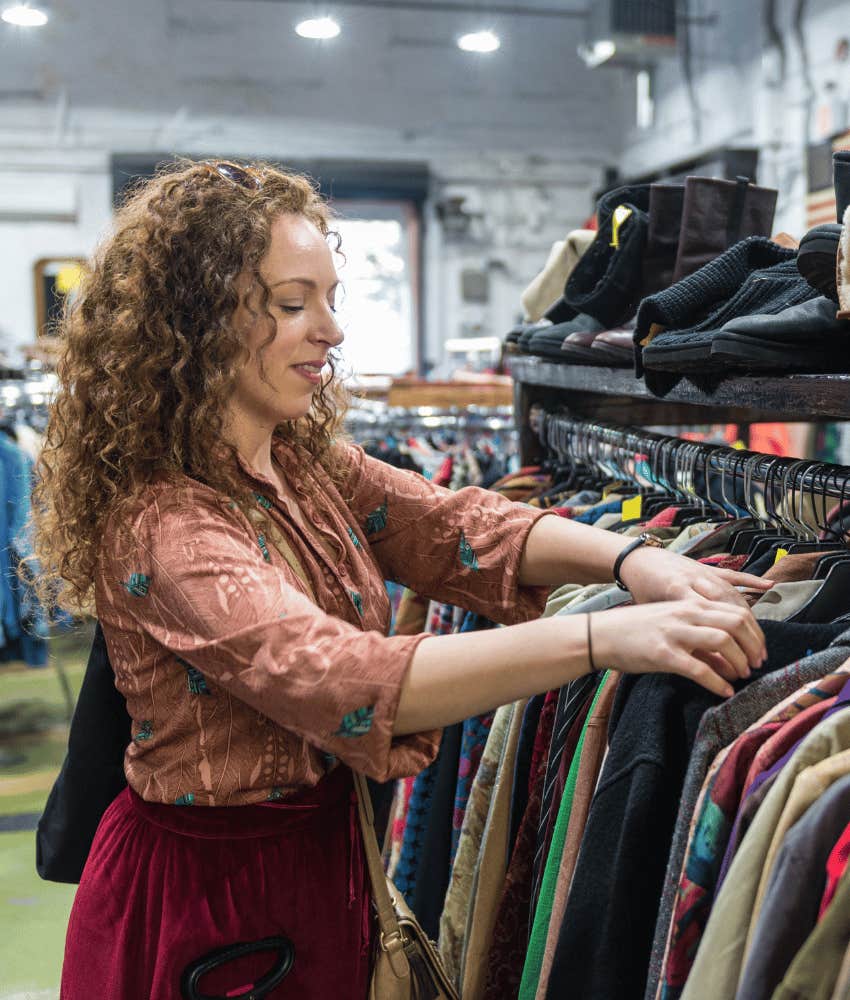 woman shopping at a discounted store