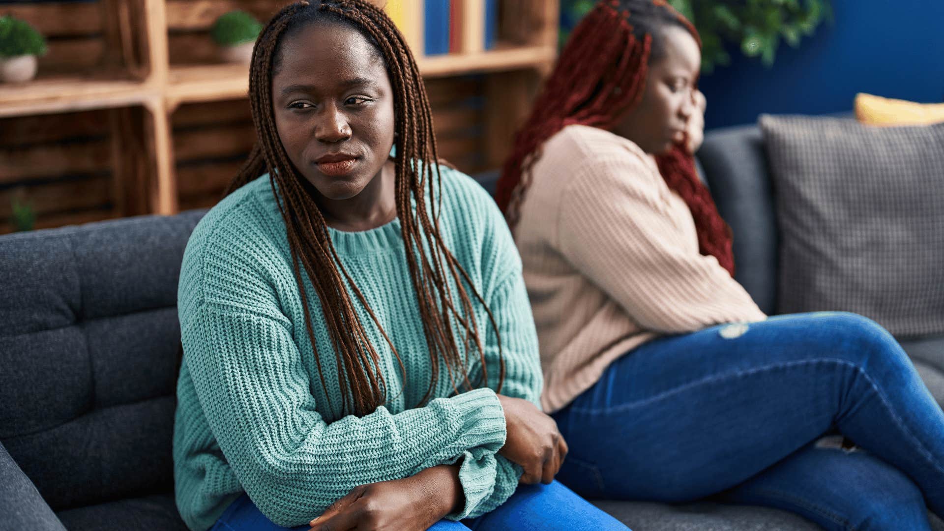 woman having lack of empathy for friend during argument 