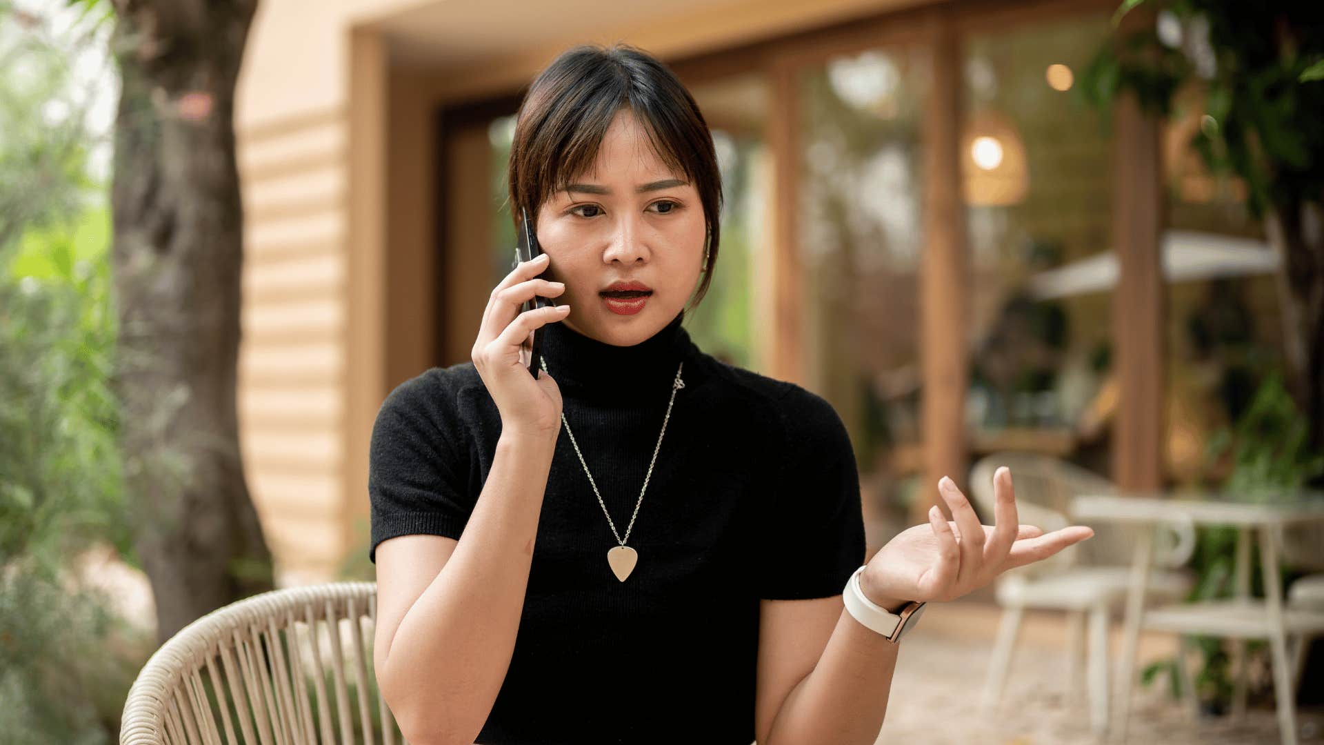 woman talking on phone