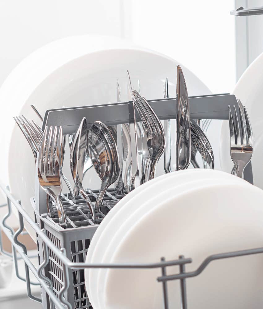 utensils properly loading into a dishwasher