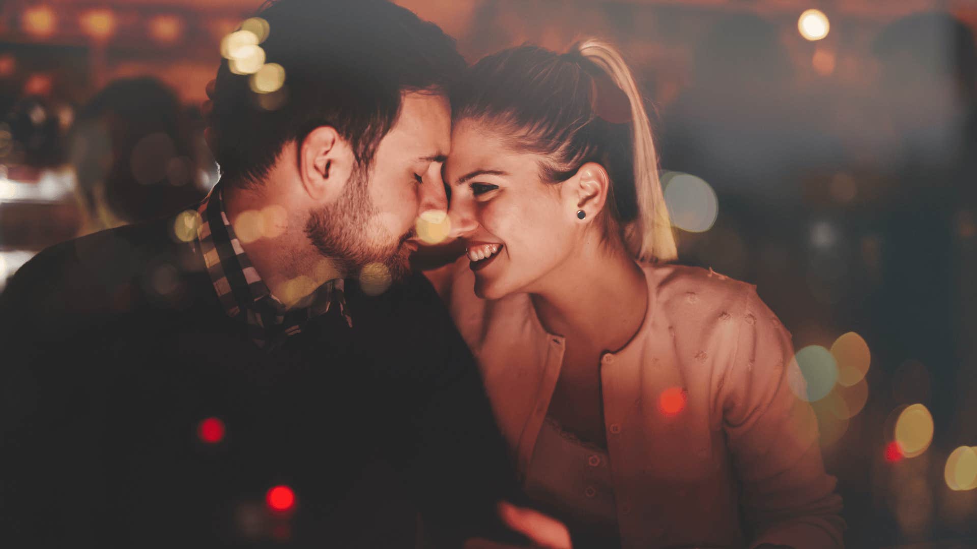 happy man with woman as a vulnerbale secret