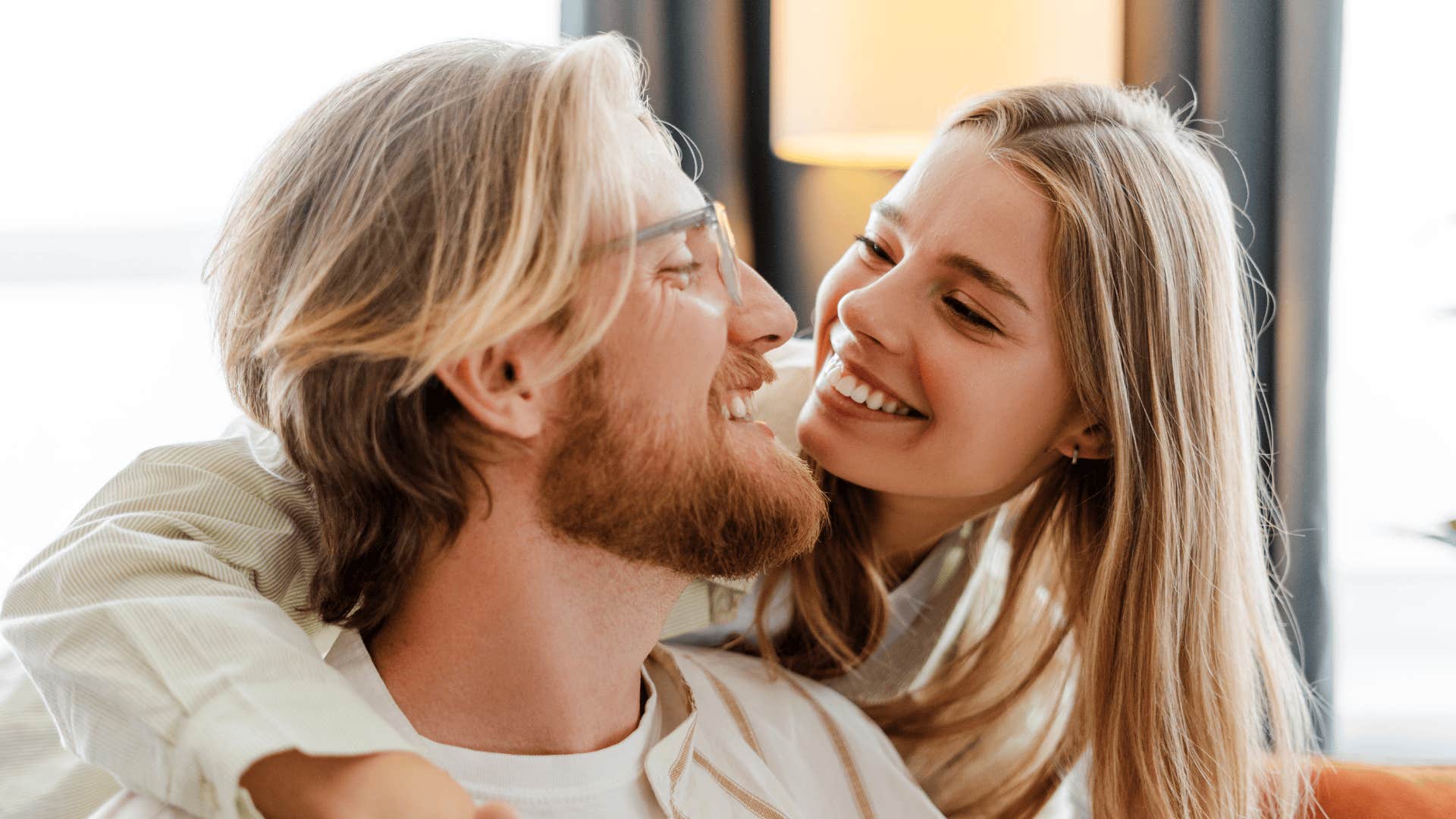 happy man with woman as a vulnerbale secret