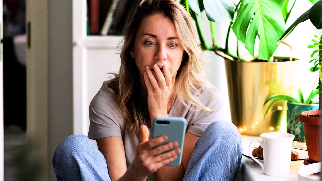 Woman from Canada watching America in horror.