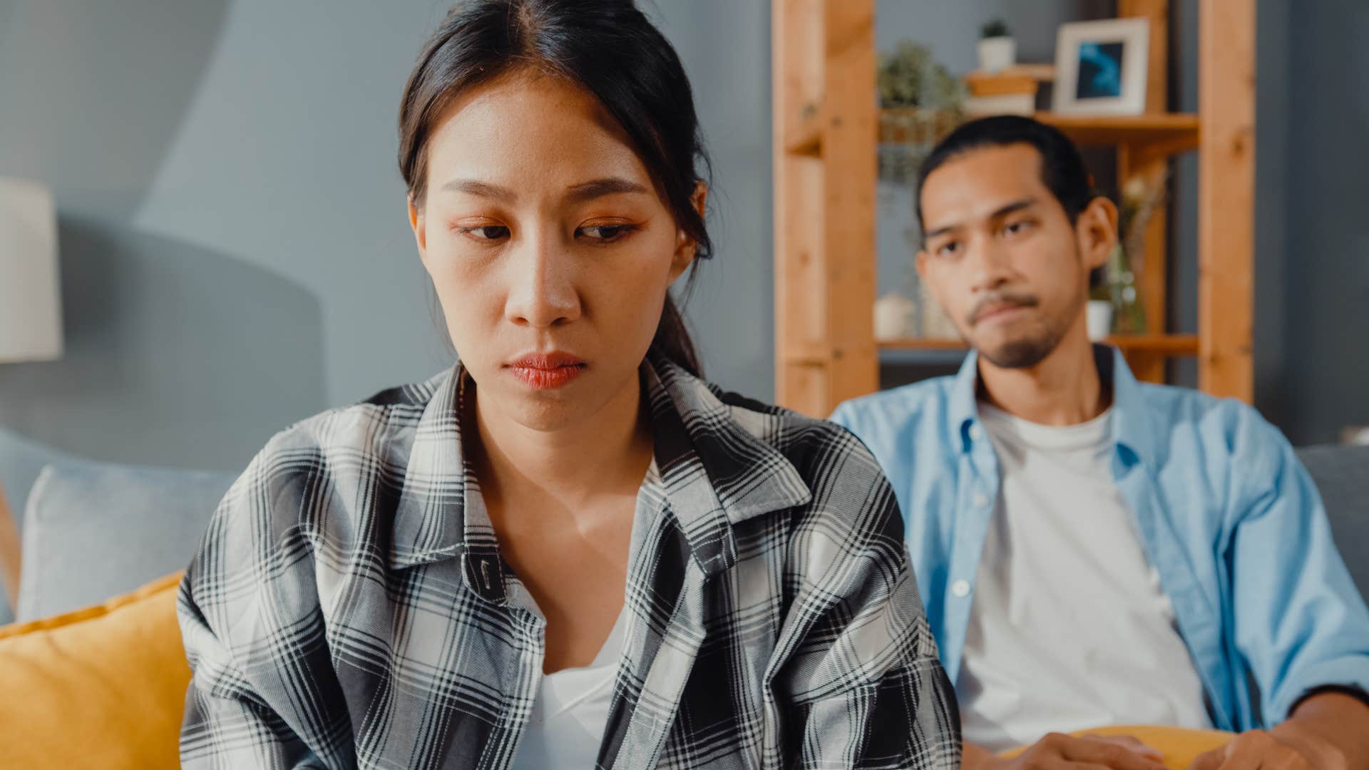 narcissistic woman framing her needs as more important than husband