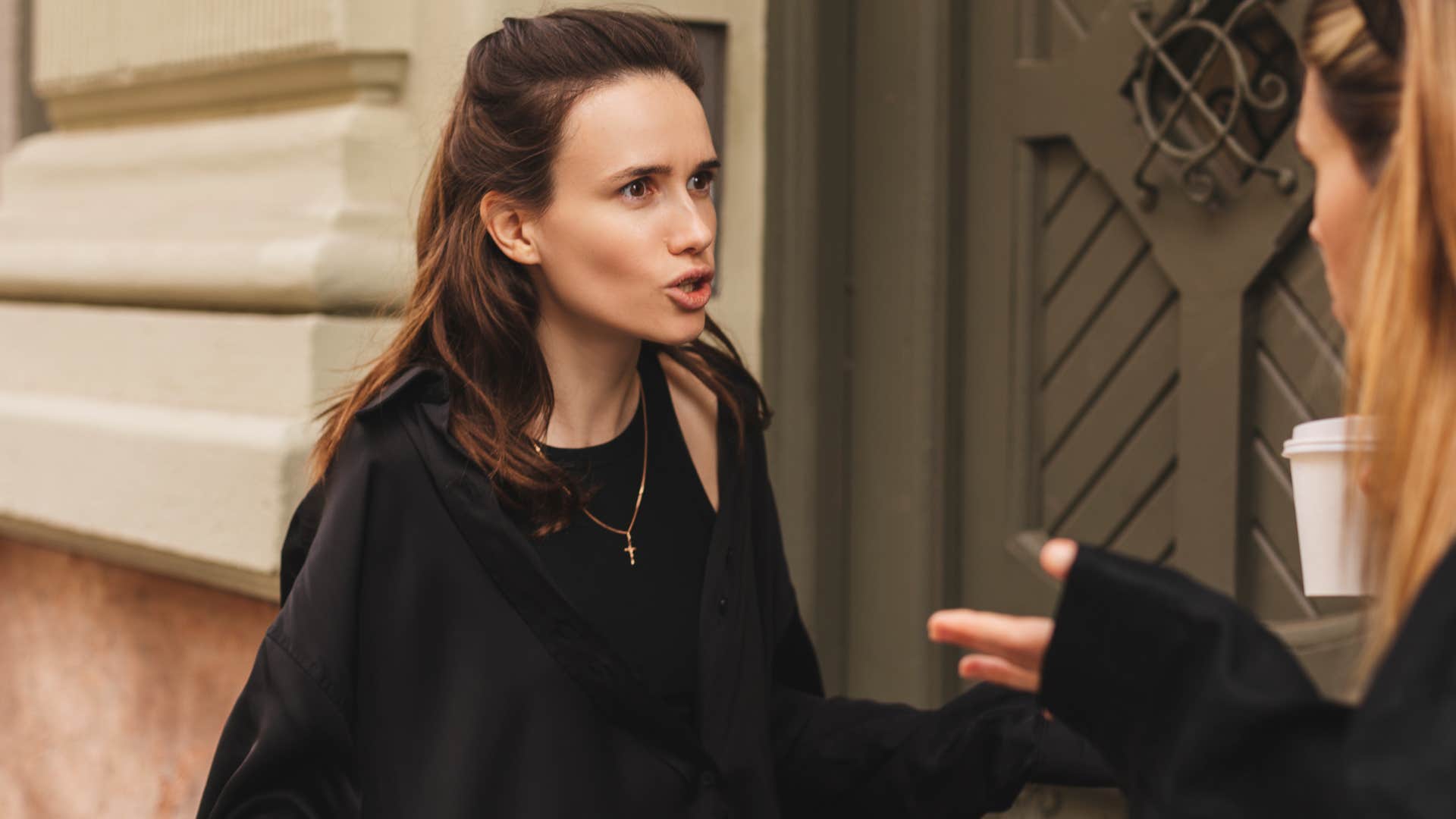 woman yelling at bad friend arguing