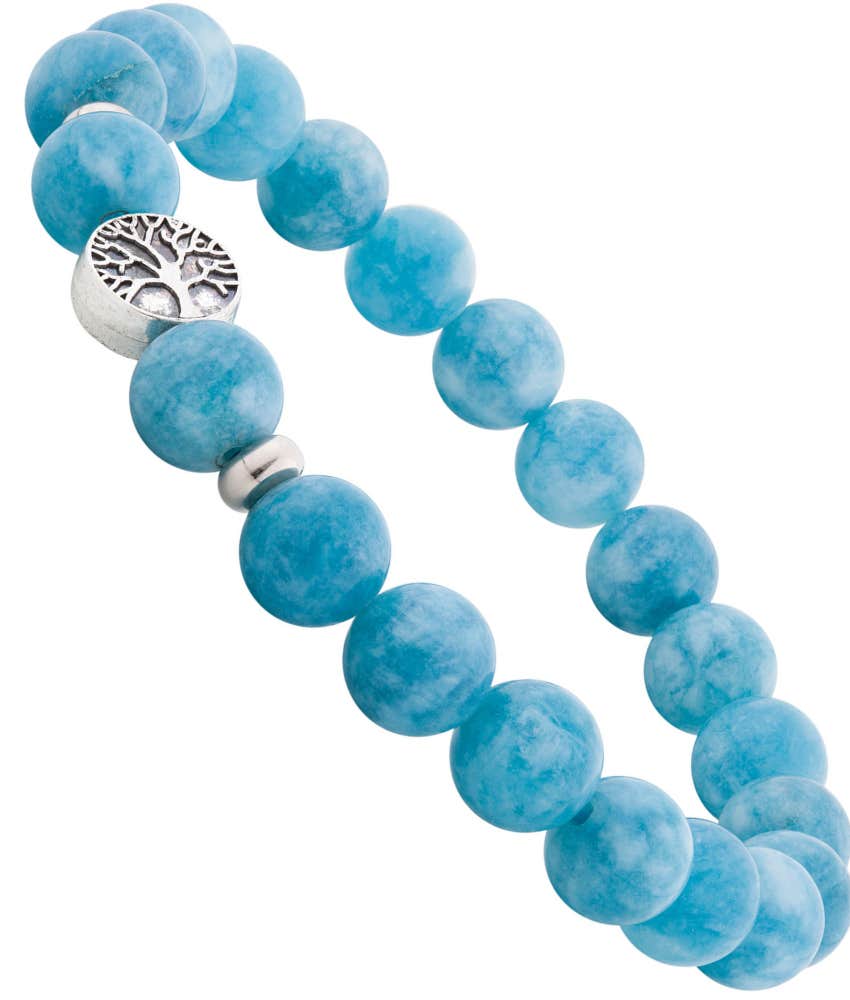 A healing beaded bracelet protects the owner from negative energy.