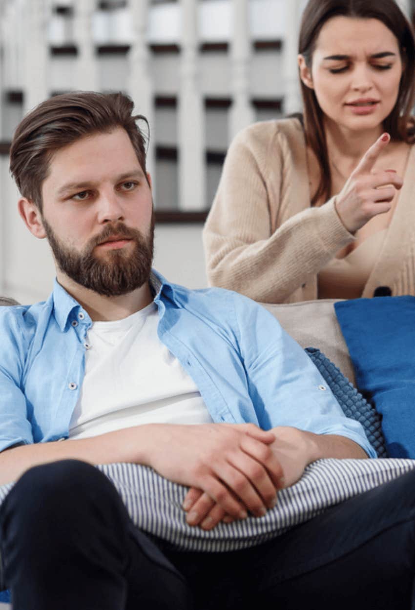 man's breathing turning into snarling