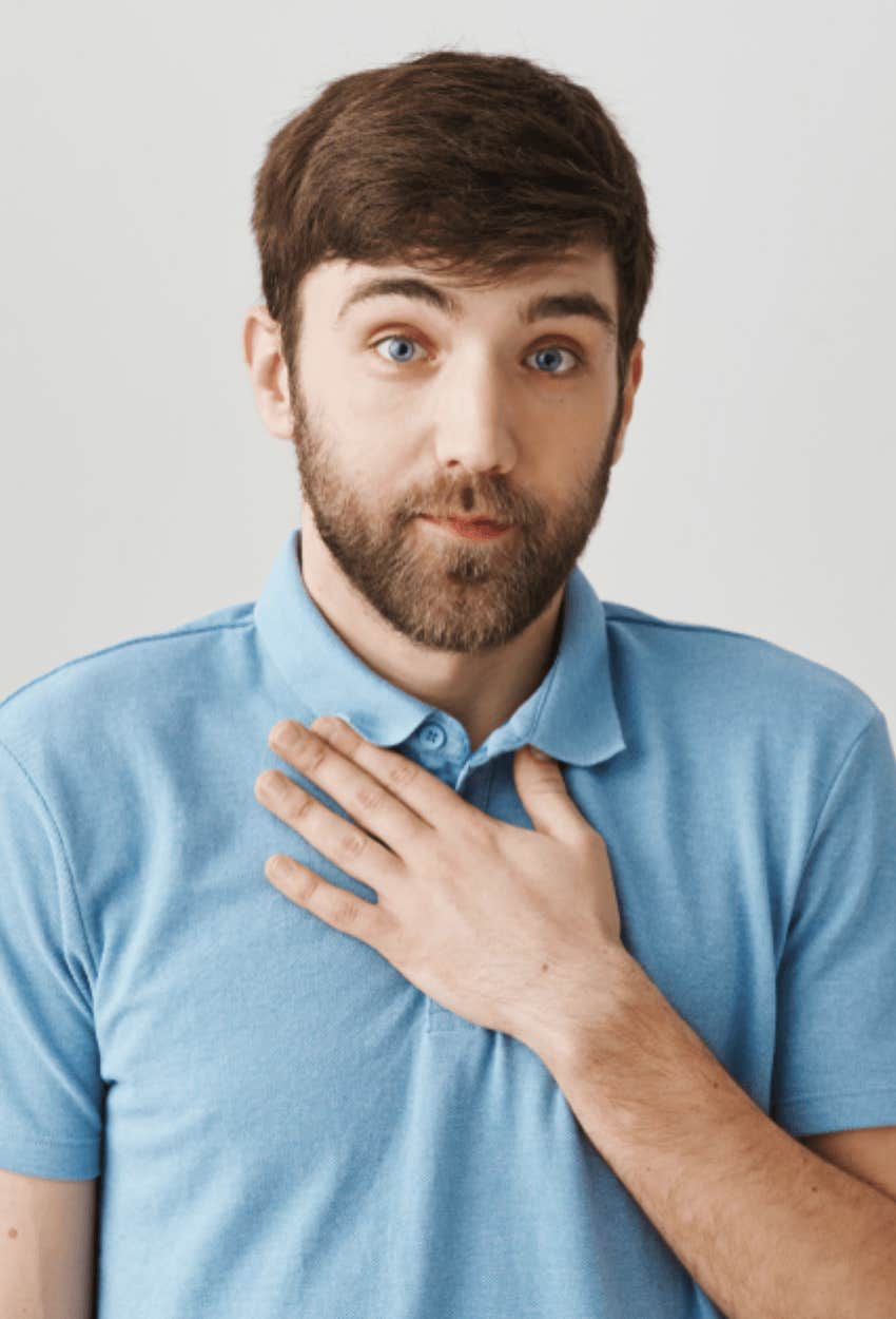 man clearing throat 