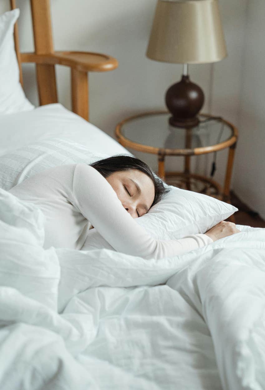 woman sleeping dreaming about her childhood home