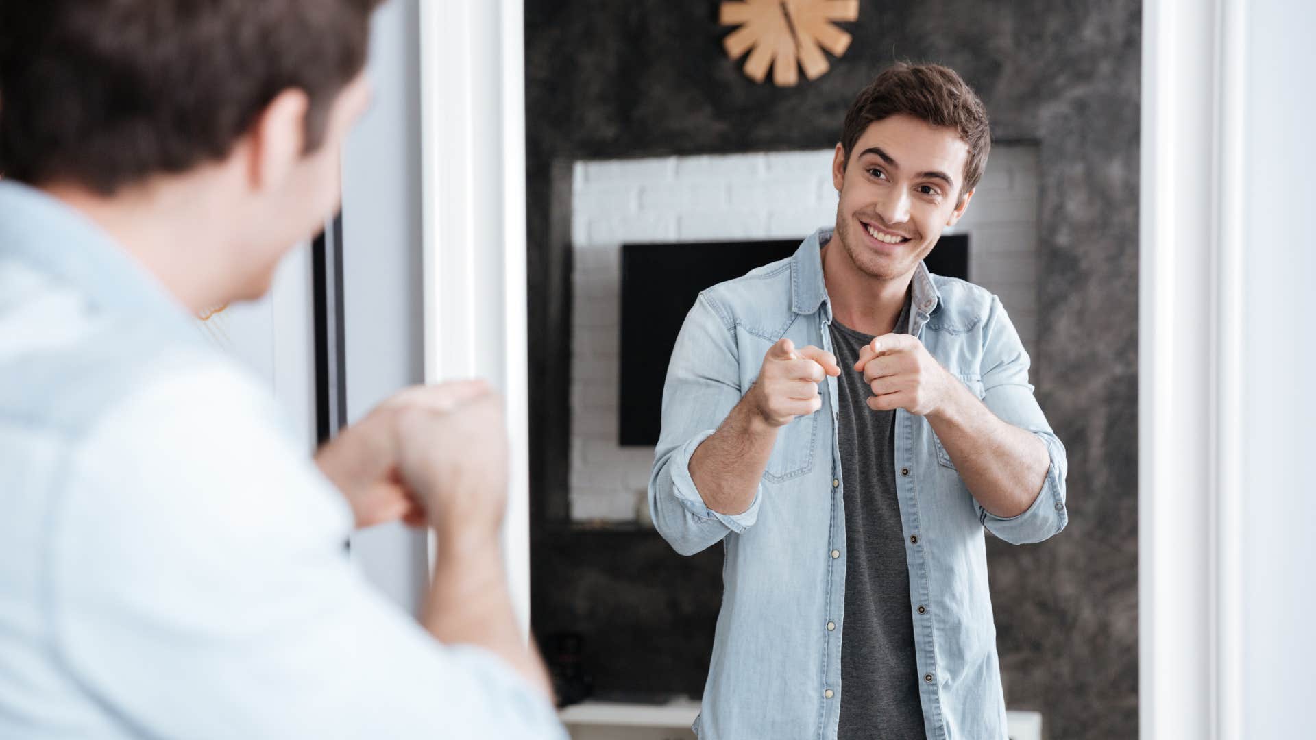 man practicing gratitude while improving self-esteem