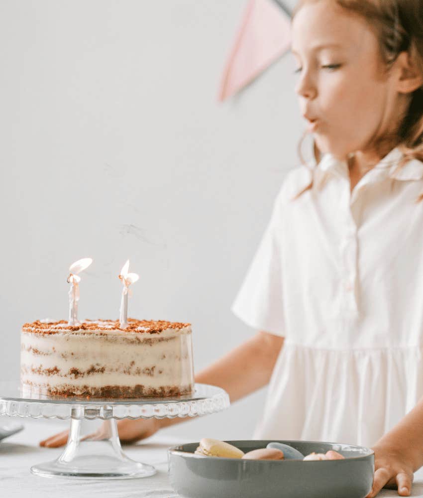 girl whose grandma called her an "oopsie baby" celebrating her birthday