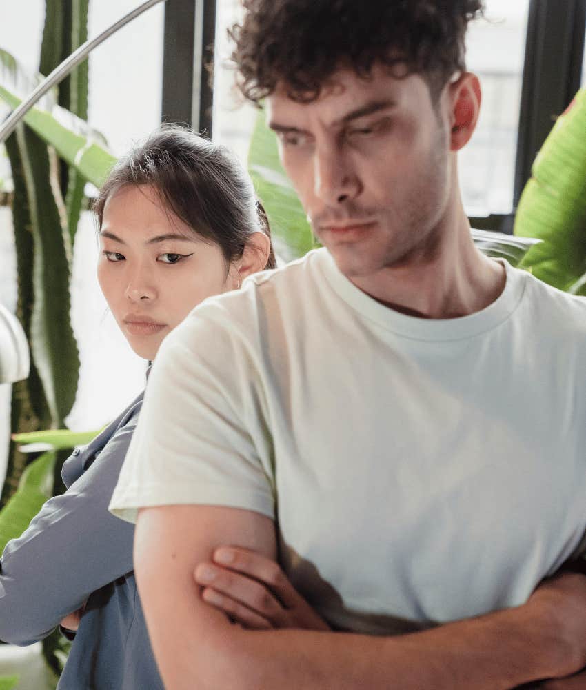 woman arguing with her husband after his mom called their daughter an "oopsie baby"